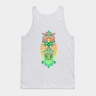 owl in smart pattern art ecopop in color of mayan culture Tank Top